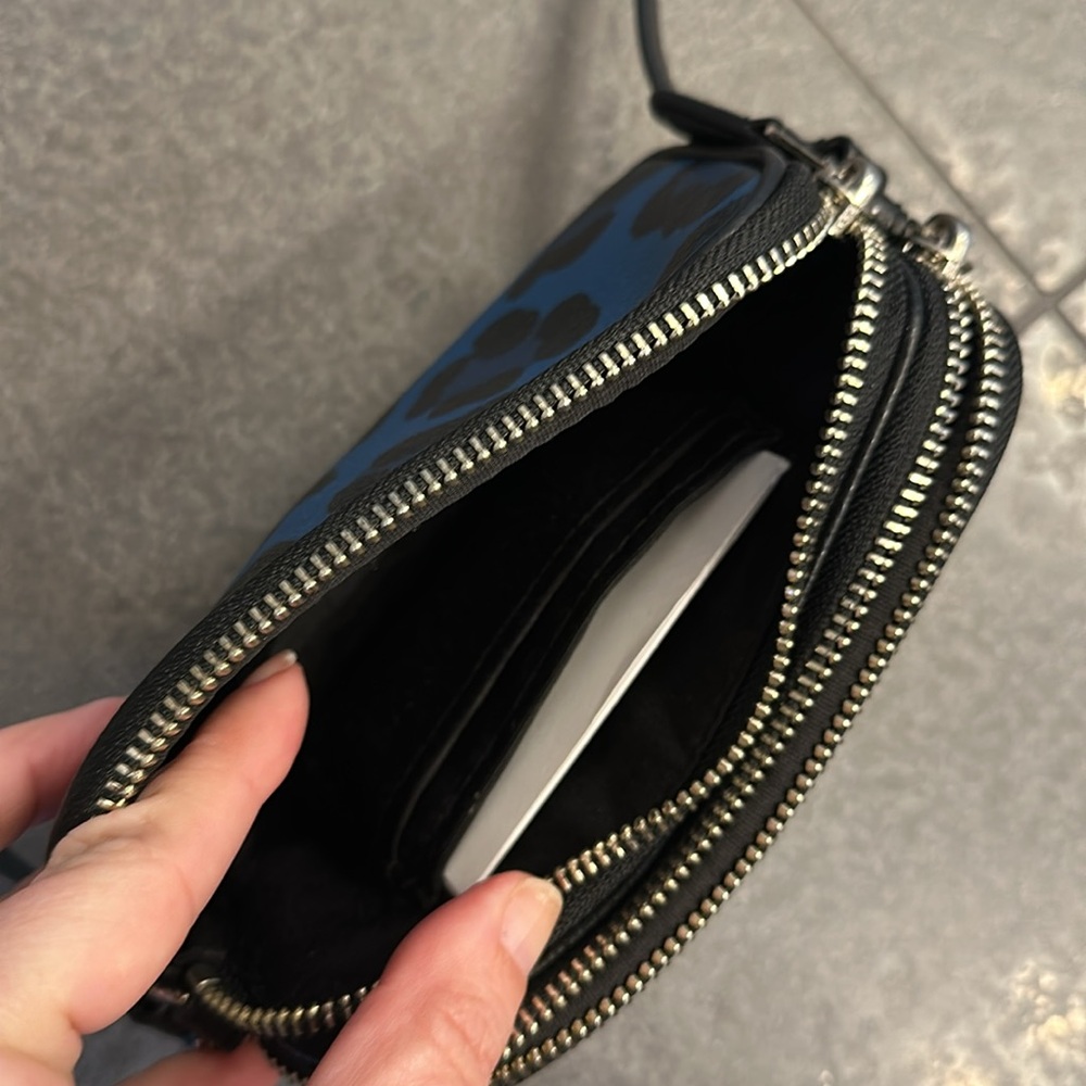 Coach Blue and Black Leopard Print Crossbody Bag - Picture 7 of 10